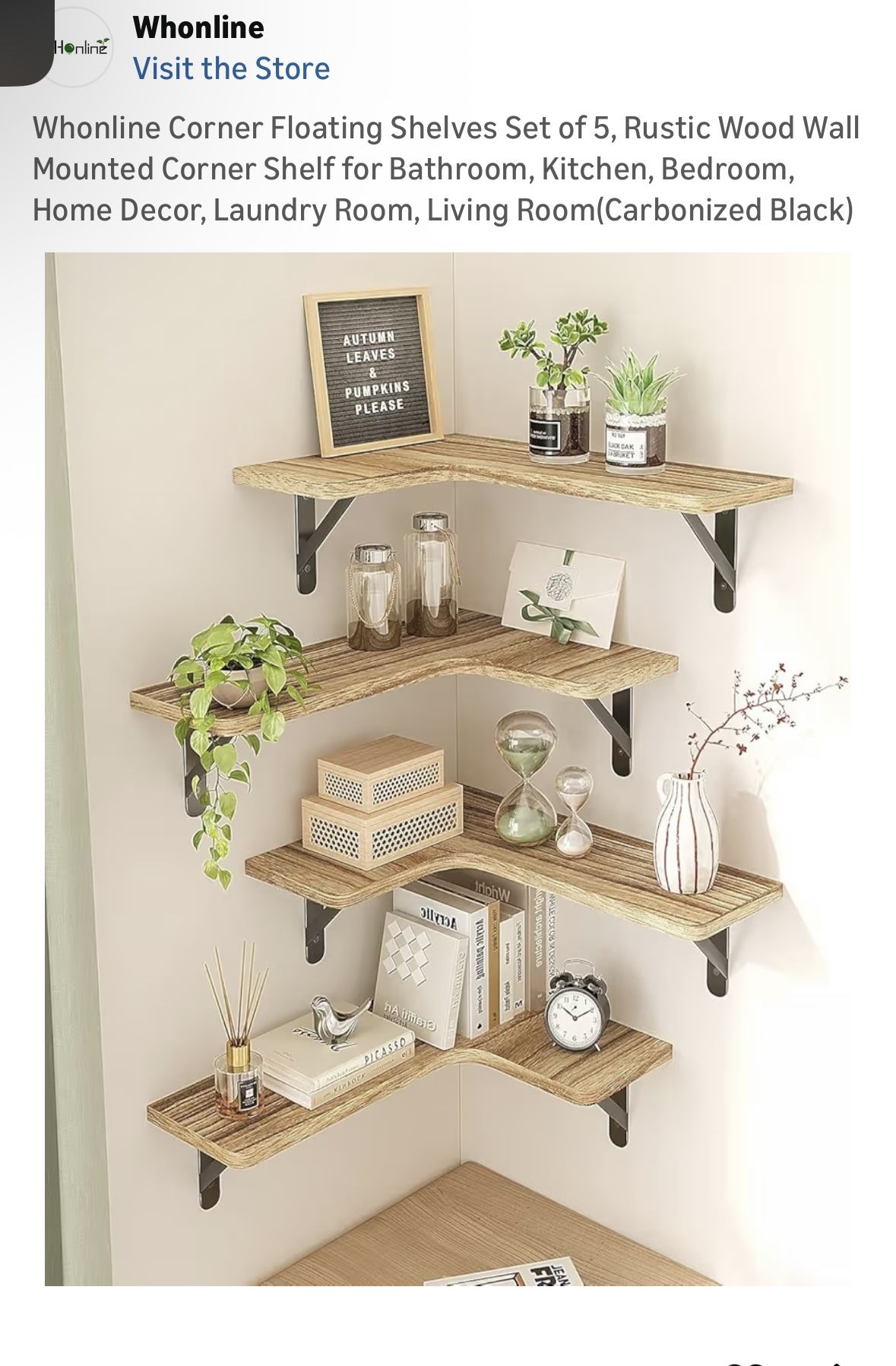 Corner shelves wood, $20 π₯ BRAND NEW