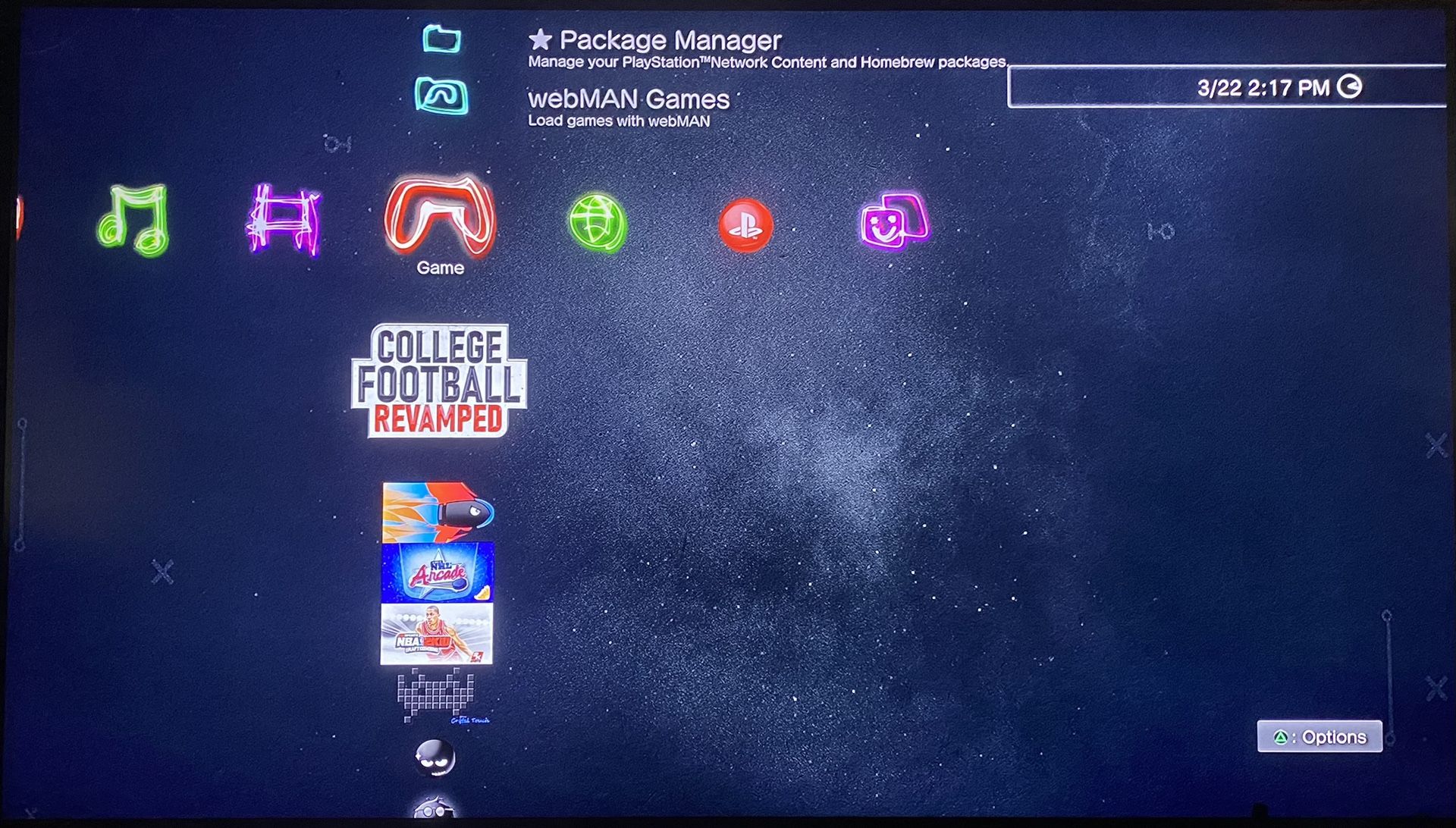 PS3 + NCAA Football 14 + College Football Revamped + NCAA 10 + 1000+ Retro Games
