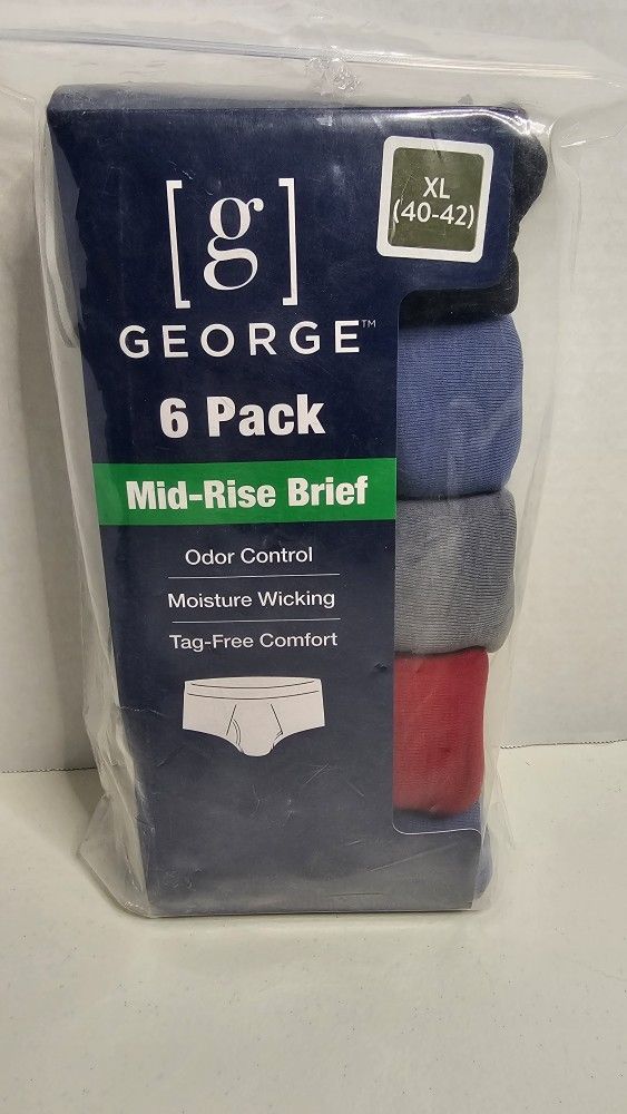 George 5pk Mid-Rise Briefs Mens XL
