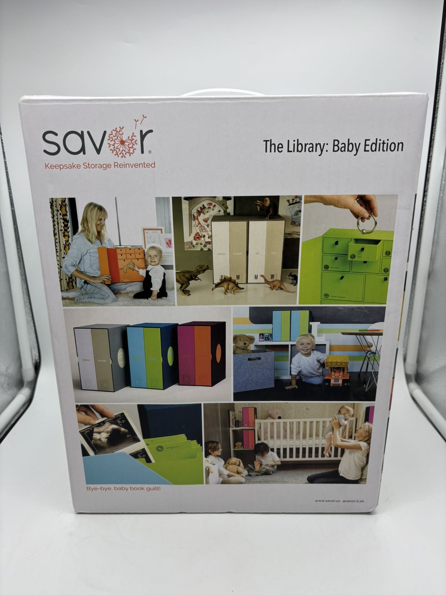 Savor Keepsake Storage Box Set The Library Baby Edition Mementos Blue Green