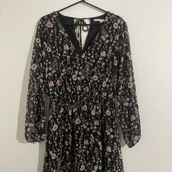 Collective Concepts Black Floral Long Sleeve Dress
