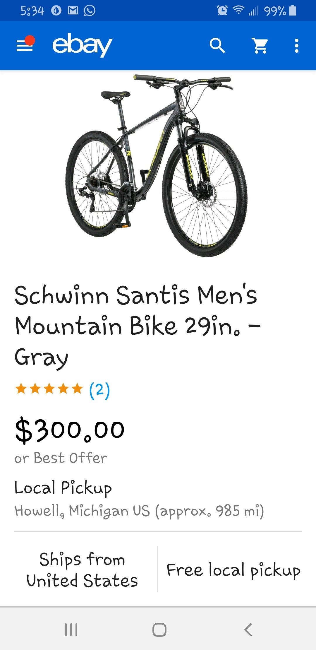 Schwinn 29 men's 2024 santis mountain bike