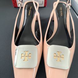 Tory Burch Georgia Slingback 55 mm Patent Leather Size:9