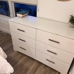 6-Drawer Double Dresser, White