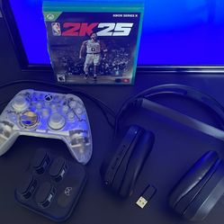 Xbox controller, rechargeable battery,2k25, turtle beach wireless headphones