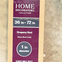 Home Decorators Collection Drapery Rod (Matte Black, 36–72”, 1”)