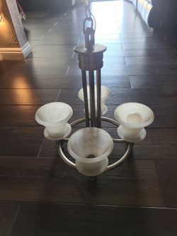 Four Light Silver Uplight Chandelier