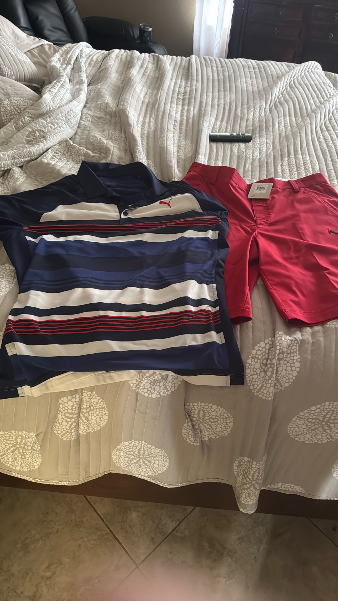 Puma Golf Short 34 Waist and Polo Shirt Large