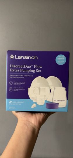 Lansinoh breast pumps and extra pump set with storage bottles