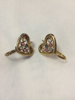 Sterling Silver Gold plated heart-shaped earrings