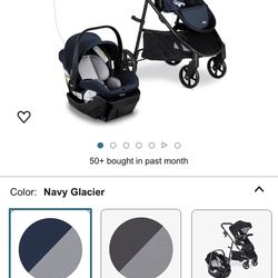 Britax Willow Brook Baby Travel System, Infant Car Seat and Stroller Combo with Aspen Base, ClickTight Technology, RightSize System and 4 Ways to Stro