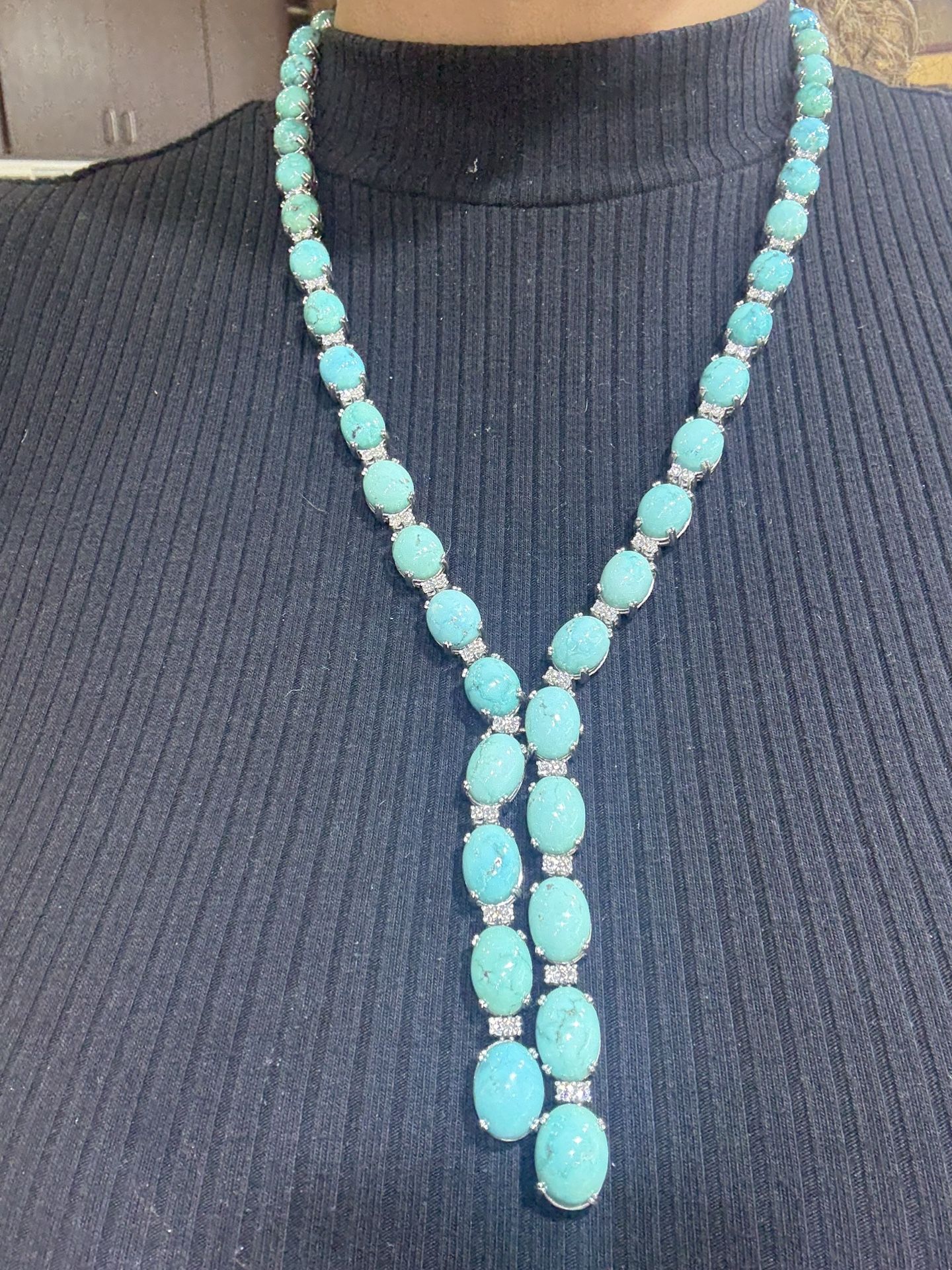 Persian Turquoise & Diamond Necklace