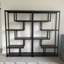 5 Tier Bookshelf With Staggering Shelves
