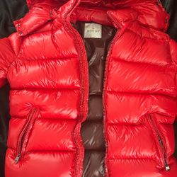 Moncler Maya Puffer Jacket Red, Size 2(medium)