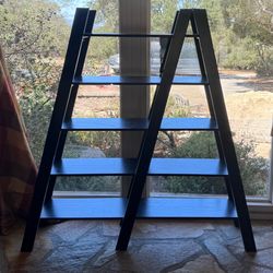 Black wooden bookcase shelving unit, Ladder style from Pier 1 Imports