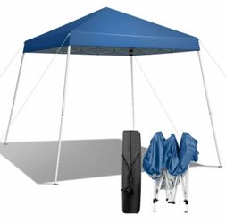 8'x8' Ez Pop Up Canopy Tent,Outdoor Sun Shade Shelter,Beach Tent,Outdoor Gazebo for Party Wedding Camping BBQ Events,Blue