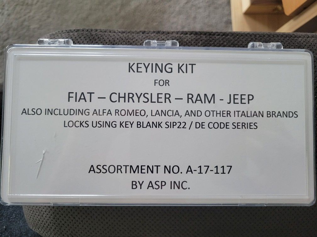 Fiat, Chrysler, Ram, Jeep re-key kit