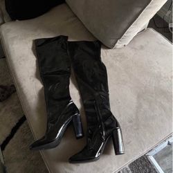 Latex Thigh High Boots 