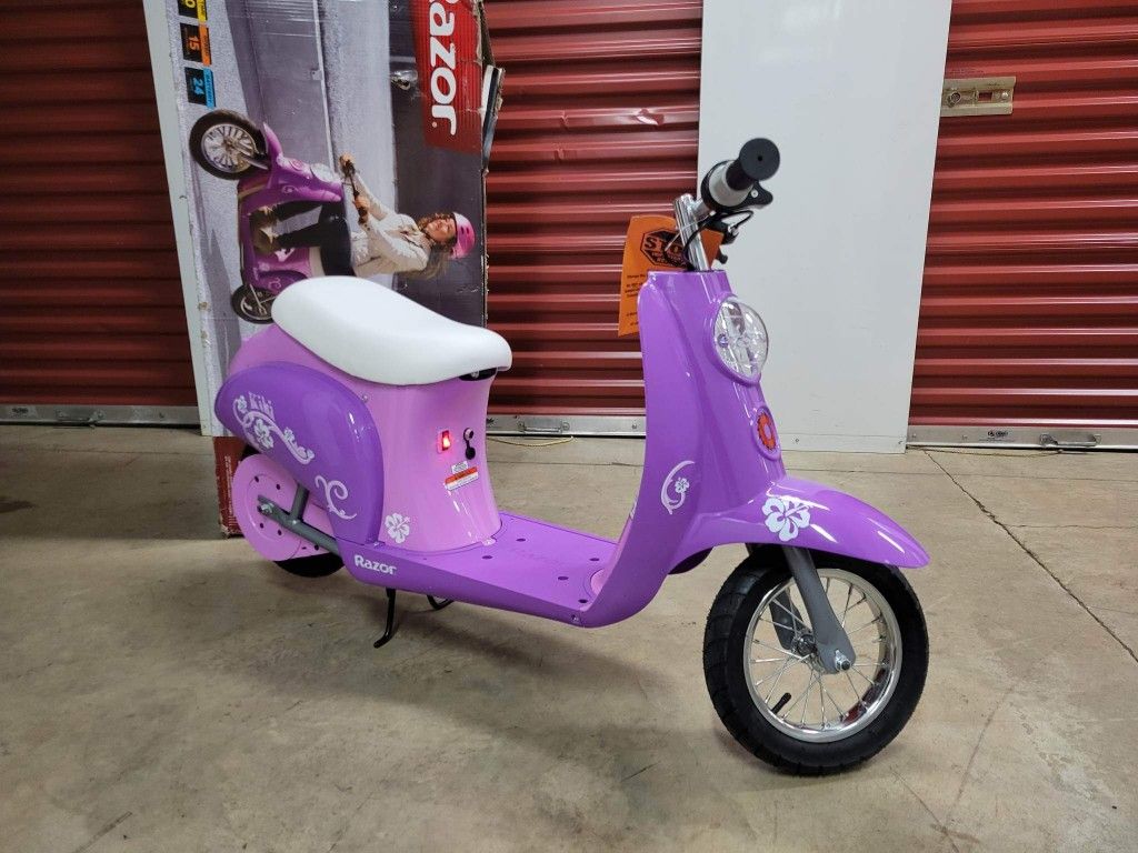 Razor Pocket Mod Miniature Euro-Style Electric Scooter - Kiki Purple, for Kids and Teens Ages 13+, Vintage-Inspired Design, Up to 40 Minutes Ride Time