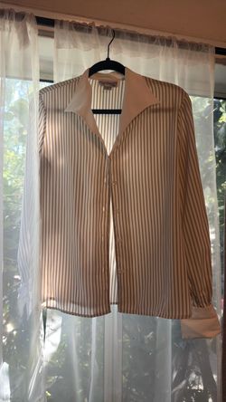 Stripe silk button up