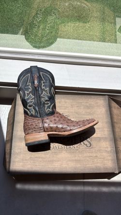 Men’s Ostrich Leather Cowboy Boots – Ranchers Western