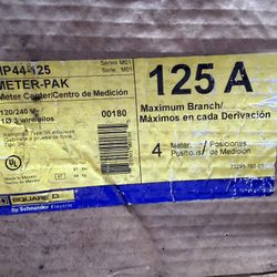 Square D MPH44125 4 Sockets 400 Amp Bus 125A 240VAC Meter Center