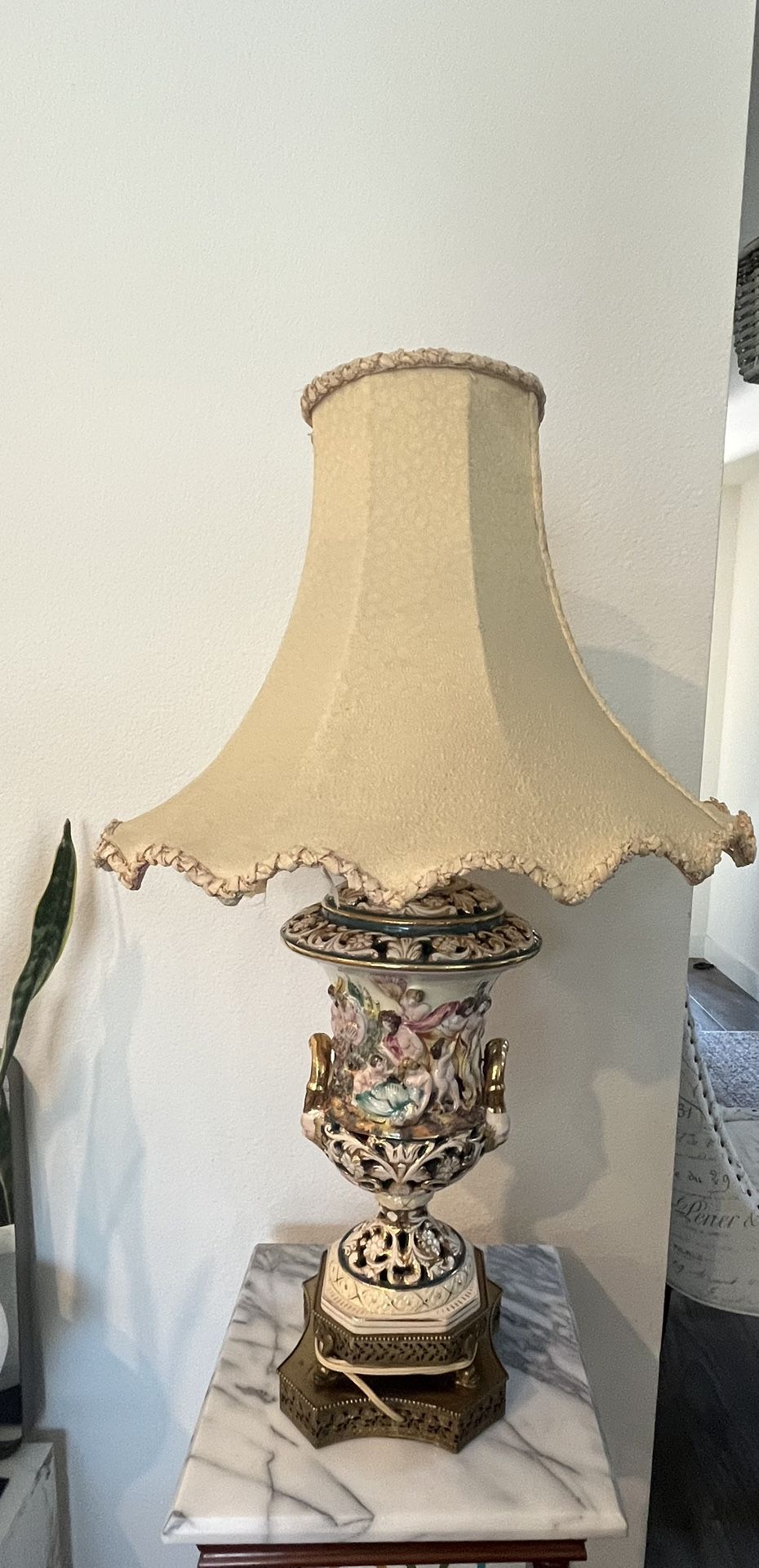 Antique Porcelain French Lamp