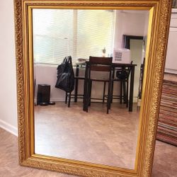 Wood Gold ornat Mirror 