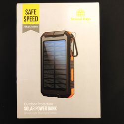 Power Bank 20000mAh Solar Portable Charger External Backup Battery Charger with Dual LED Flashlight, IPX4 Splashproof & Shockproof for Outdoor Activit