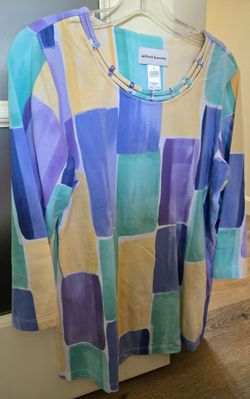Womens Alfred Dunner Beaded Shirt Size Small Preowned