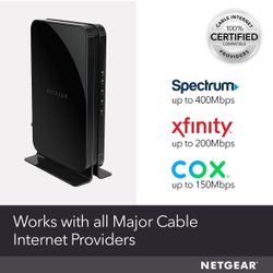 NETGEAR Cable Modem CM500 - Compatible with All Cable Providers Including Xfinity by Comcast, Spectrum, Cox | for Cable Plans Up to 400Mbps | DOCSIS 3