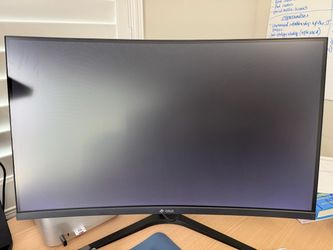 2x CRUA 27" Curved Monitors – FHD 100Hz, Matching Pair, Dual Monitor Setup