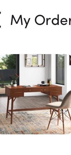 Shortridge Solid Wood Base Desk - Color Walnut