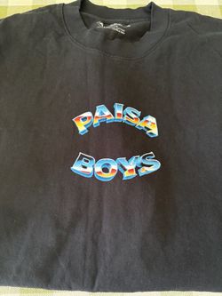 Paisa Boys Embroidered Black T-Shirt