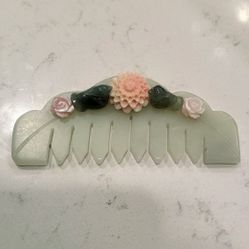 Natural Carved conch Shell Mother Of Pearl Flower Jade Duck Hair Comb