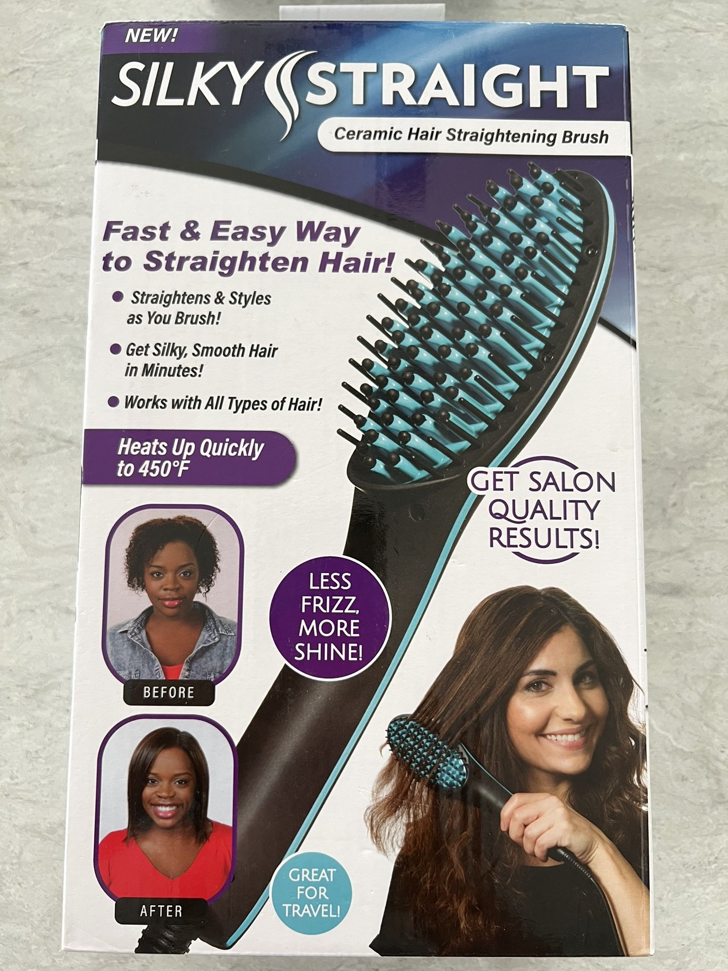 Silky Straight Ceramic Hair Straightening Brush