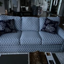 Coastal Custom Fabric Sofa And Loveseat