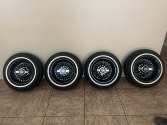 14X7 and 14X6 zenith black & chrome wire wheels