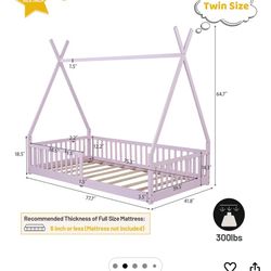 2 Kids Pink Teepee Montessori Bed Frames