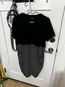 SHEIN Black and White Striped Dress