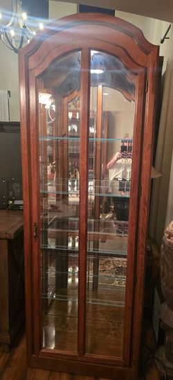 Wood curio cabinet