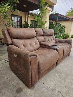 Electric Power Recliner Loveseat Couch
