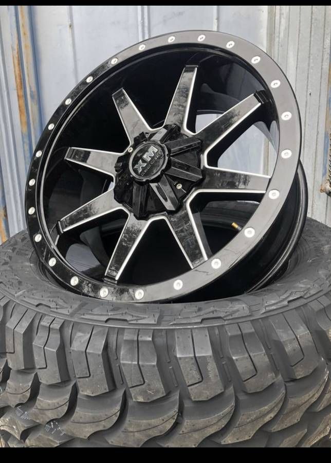 New 20” Black XM Rims 20 Xtreme Mudder Wheels 20s Rines available in 6 lug , 8 lug , and 5 lug bolt pattern ## Fuel Fuels Motometal Moto Metal Metals