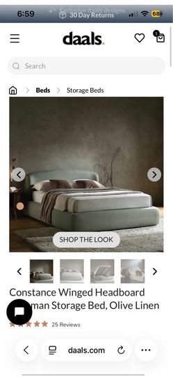 Daals Constance Winged hydraulic storage full bed