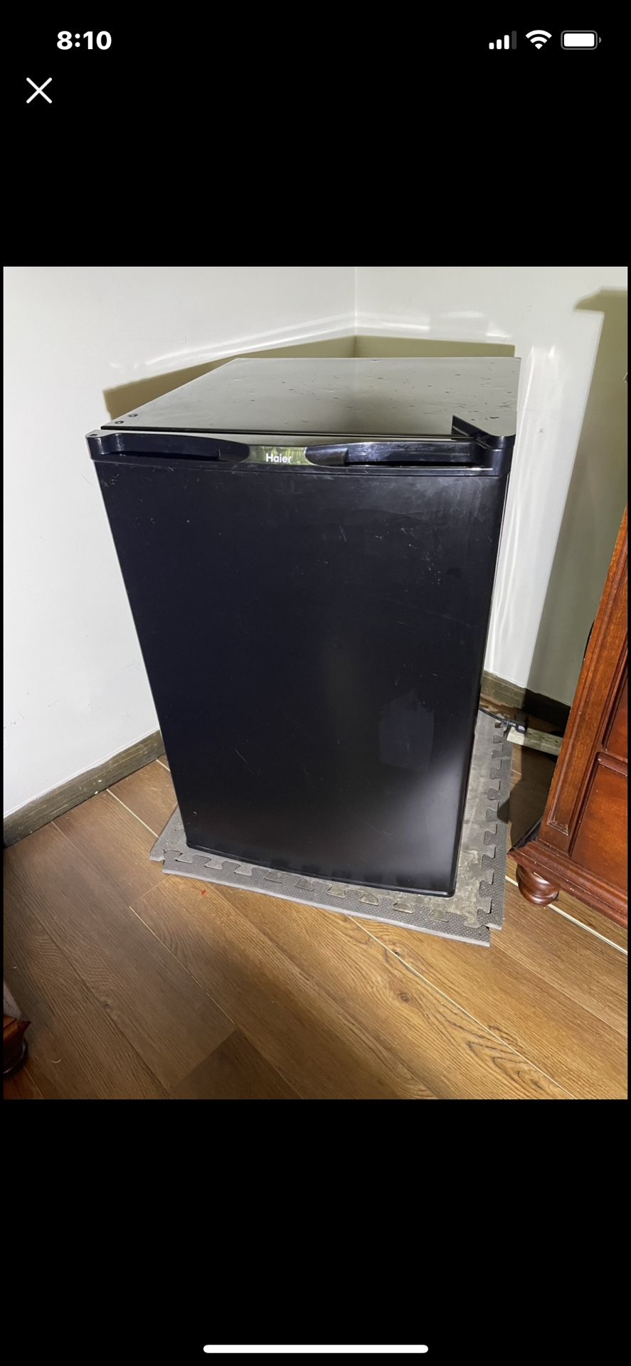 Black Mini Fridge With Freezer 4.6 Cu Ft 