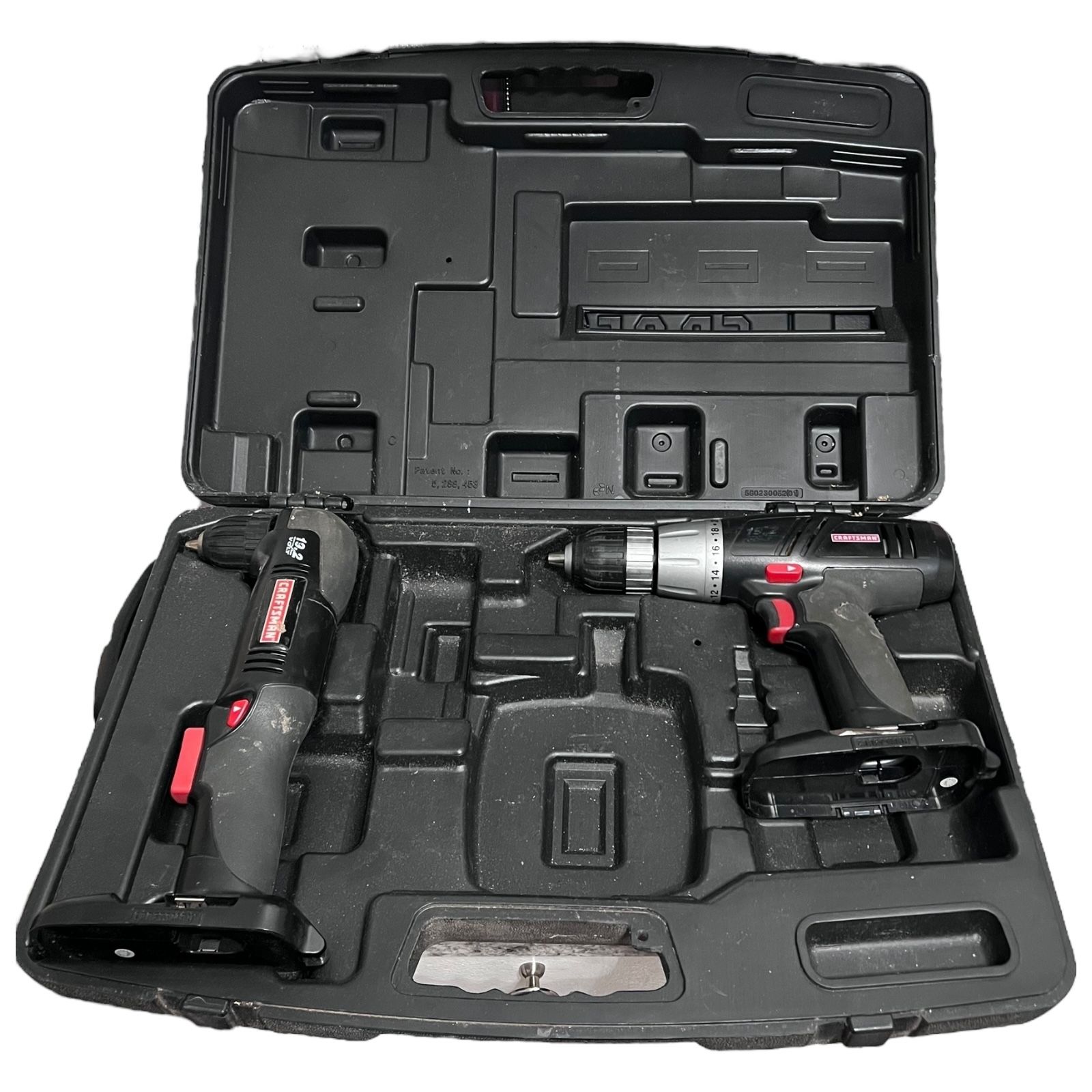 Craftsman 19.2V Set 1/2" Drill + 3/8" Right Angle Drill Tools & Case Only Tested