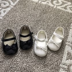 Baby Infant Girl Dress Shoe Size 3  2 Pair