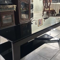Dark Brown , Black Glass Coffee Table 