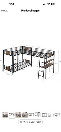 Triple bunk bed