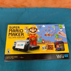 Nintendo Wii U Console Super Mario Maker Deluxe Set 32GB BRAND NEW With AMIIBO